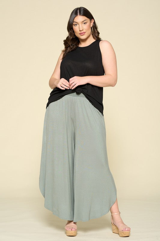 Plus Flowy Ribbed Tank Top