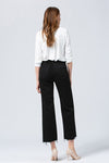 High Rise Button Fly Crop Wide Leg Jeans