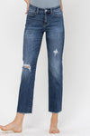 Mid Rise Relaxed Straight Jeans