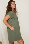 Plus Brushed Solid Mini Dress