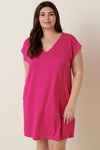 Plus Brushed Solid Mini Dress