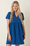 Tab Collar Babydoll Dress