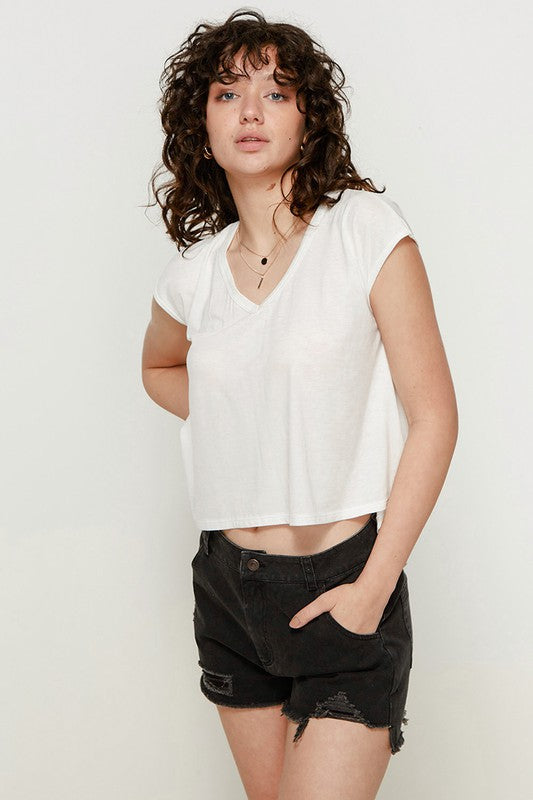 Pleat Back Solid Knit Top