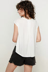 Pleat Back Solid Knit Top