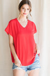 Cap Sleeve Raw Edge Top