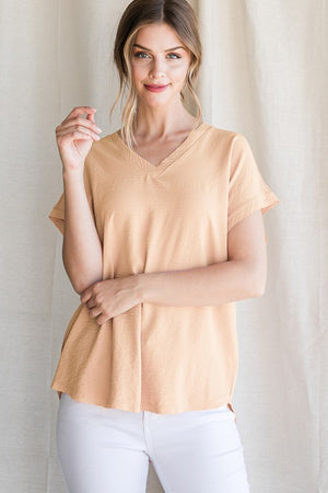 Cap Sleeve Raw Edge Top