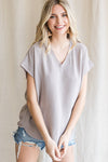 Cap Sleeve Raw Edge Top