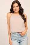 Smocked Detail Sleeveless Top