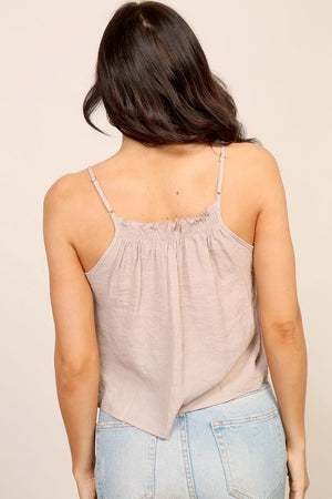 Smocked Detail Sleeveless Top