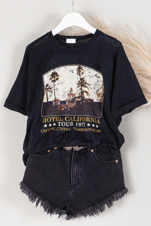 Hotel California Slub Knit Graphic Tee