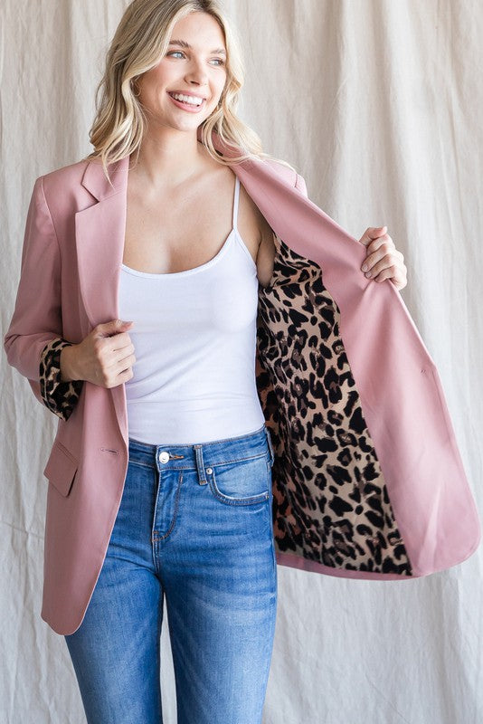Leopard Lined Blazer