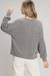 Heathered Button Pullover Top