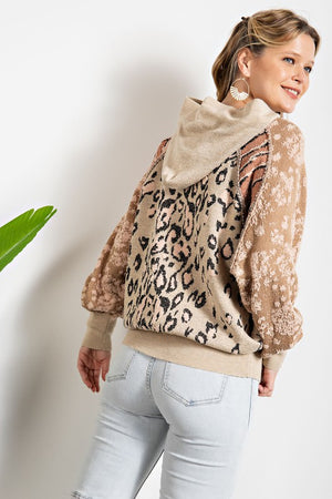 Animal Pattern Hoodie Sweater Top