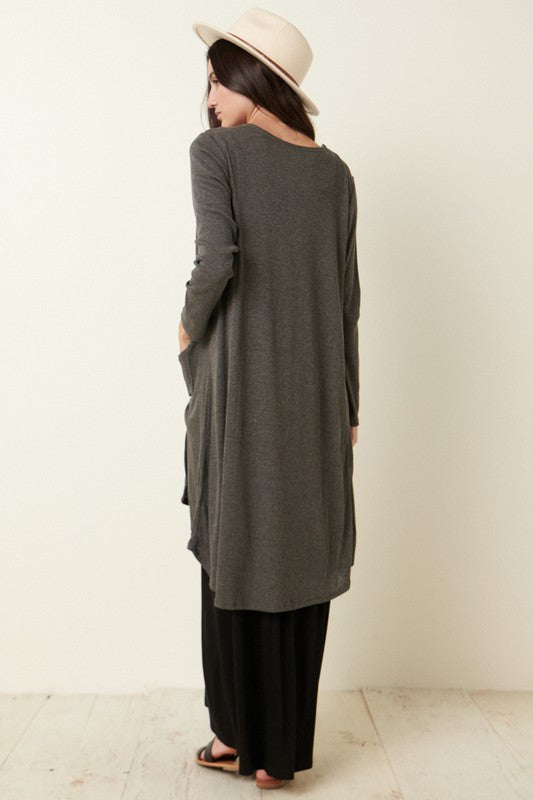 Soft Rib Long Cardigan