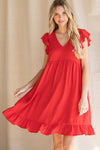 Cap Sleeve Solid Babydoll Dres