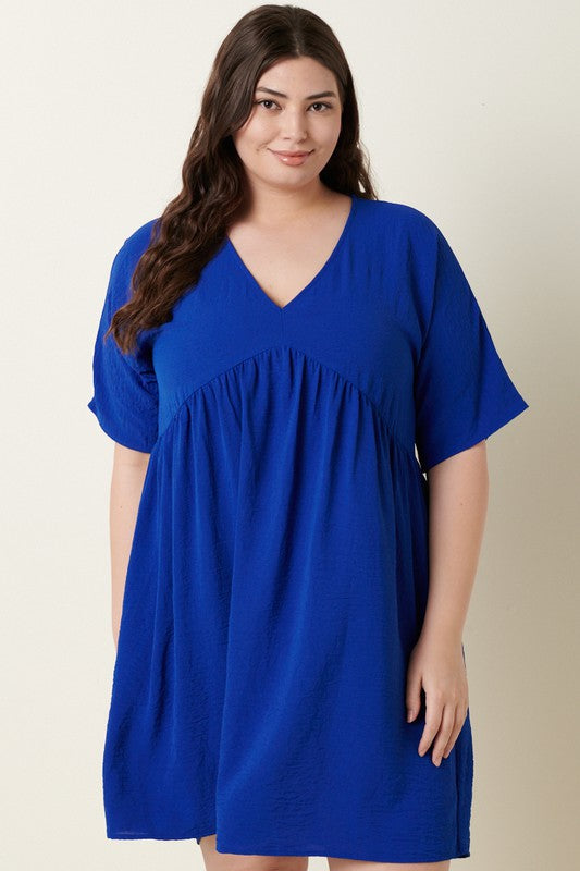 Plus Airflow Solid Babydoll Dress