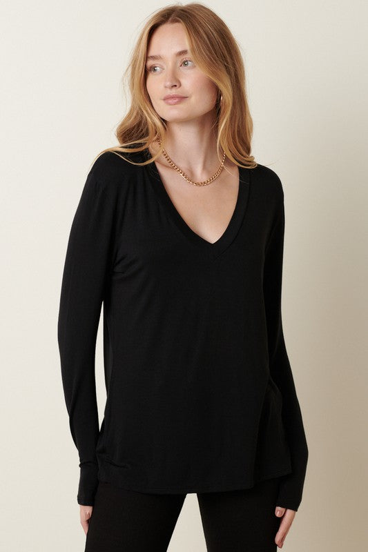LS Bamboo V Neck Top