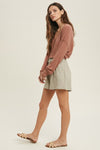 Mini Rib Half Button Top