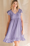 Cap Sleeve Solid Babydoll Dres
