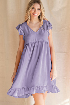 Cap Sleeve Solid Babydoll Dres