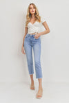 Clean Straight Fray Hem Jeans