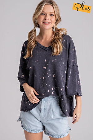 Plus Bleach Knit Top
