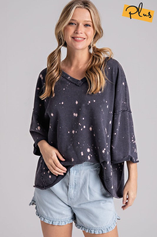Plus Bleach Knit Top