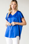 Cap Sleeve Satin Top