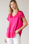 Cap Sleeve Satin Top