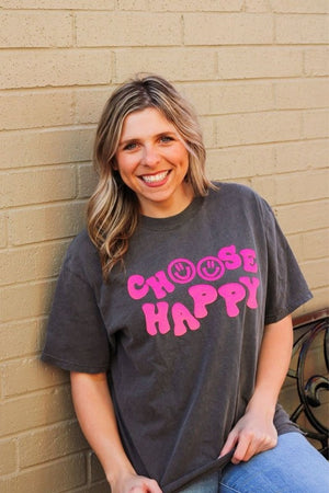 Choose Happy Puff Comfort Colors Graphic Tee