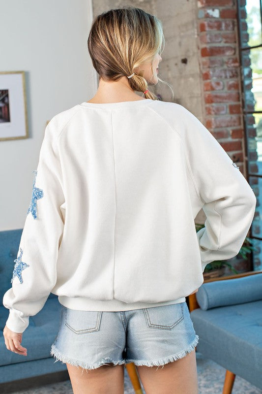 Star Sleeve Sweatshirt