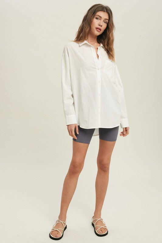 Cotton Button Up Pocket Shirt