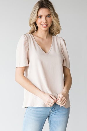 Puff Short Sleeve Solid Top