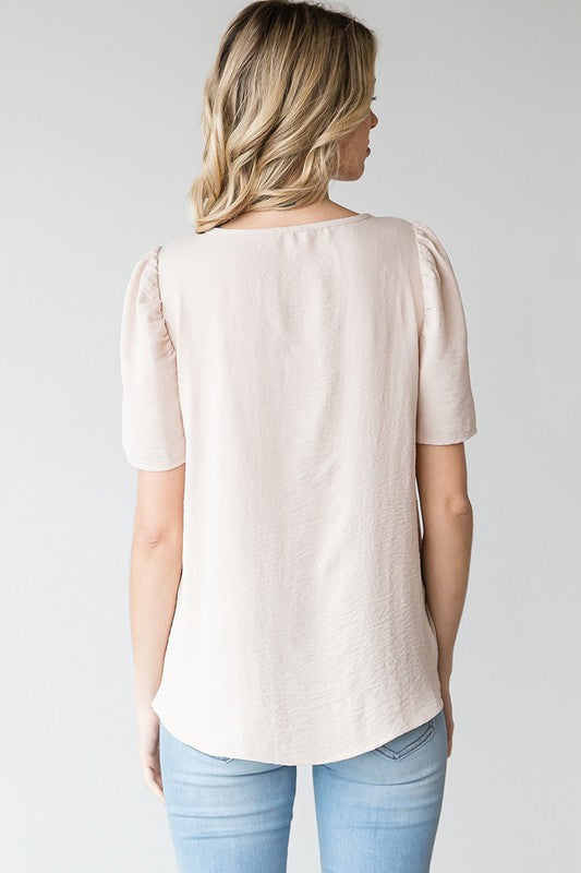 Puff Short Sleeve Solid Top