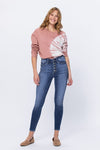 Rose Hi Rise Button Fly Skinny Jeans