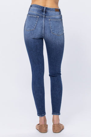 Rose Hi Rise Button Fly Skinny Jeans