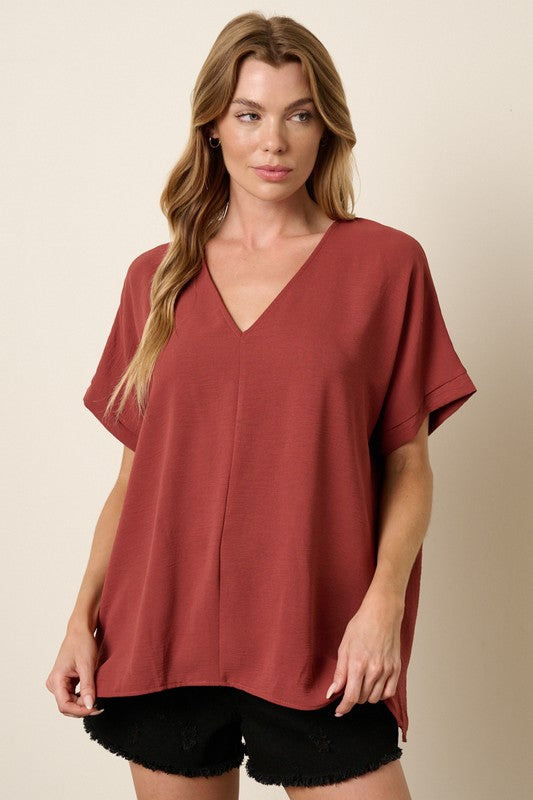 Airflow Solid VNeck Top