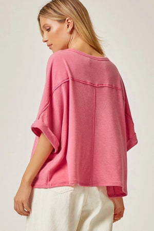 Plus Oversized Dolman Solid Top