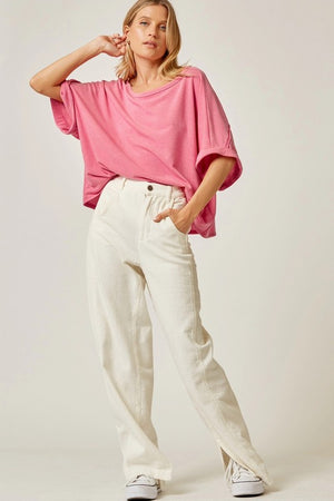Plus Oversized Dolman Solid Top