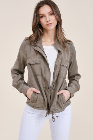 Hidden Zipper Tencel Jacket