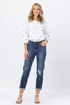 Phoebe Mid Rise Distressed Slim Fit Jeans