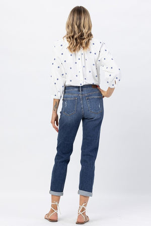 Phoebe Mid Rise Distressed Slim Fit Jeans