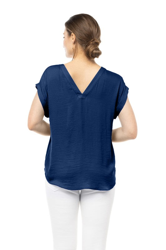 VNeck Drop Sleeve Top