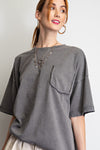Plus Faux Pocket Jersey Top