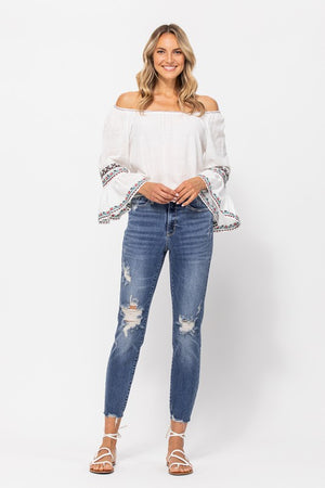 Hi Rise Relaxed Destroyed Jeans