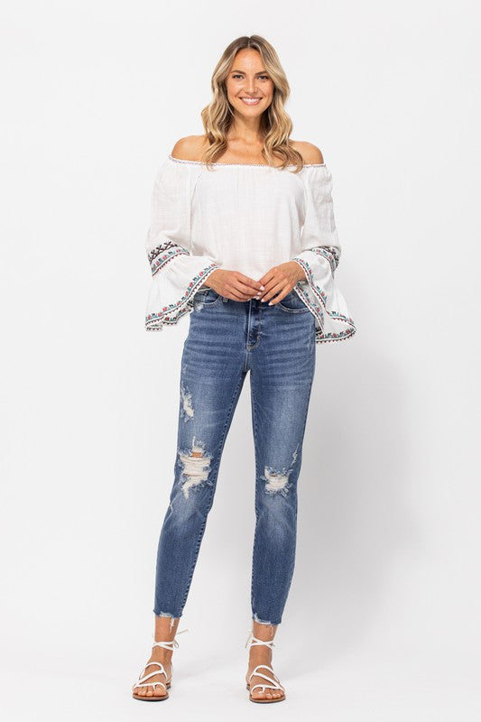 Hi Rise Relaxed Destroyed Jeans