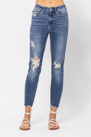 Hi Rise Relaxed Destroyed Jeans