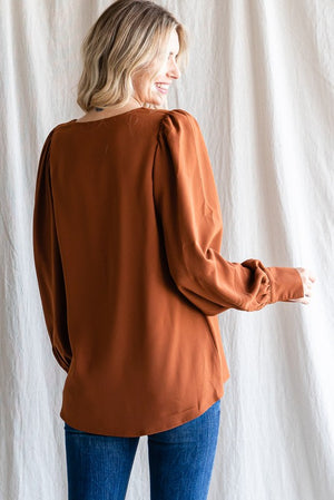 Puff Shoulder LS Solid Top