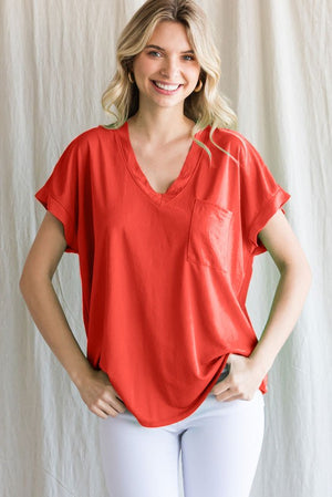 Smooth Satin Pocket Top