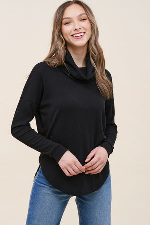 Ribbed Turtleneck Top